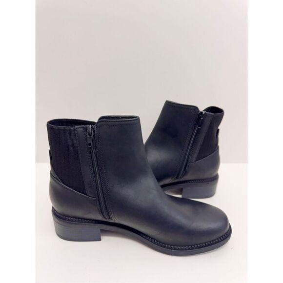 Clarks Booties Size 9US Black Leather Pull On Block Heel Maye Palm Ankle Boots - Picture 7 of 10